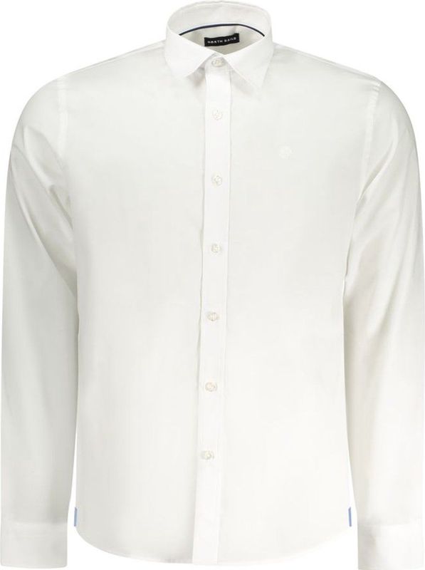 North Sails - Katoenen Overhemd - Wit - Italiaanse Kraag
