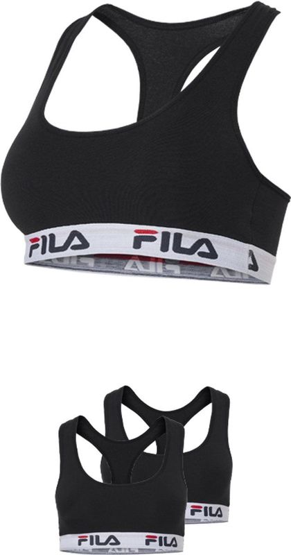 Fila - Racerback Sporttop - Zwart - Katoen - 2-Pack