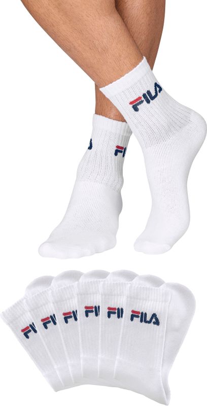 Fila - Crew Tennis Full Terry Socks - Wit - Set van 6 paar