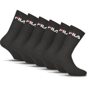 Fila - Crew Tennis Full Terry Socks - Zwart - Set van 6 paar