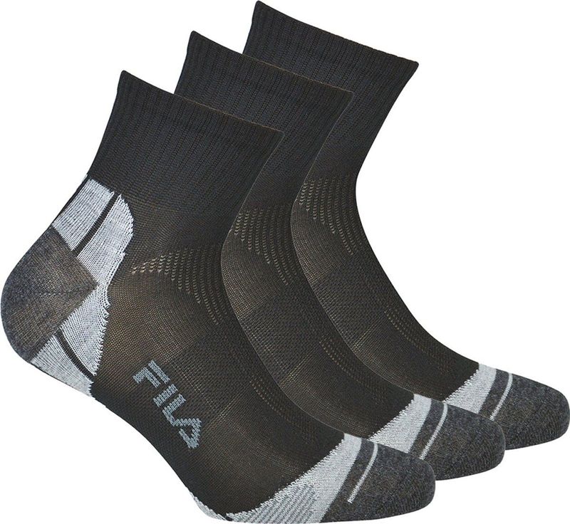Fila mid-high sokken 3-pack zwart, maat 35-38 katoen
