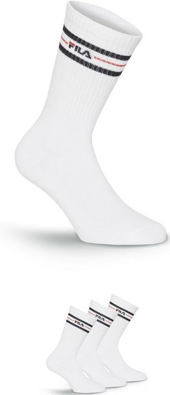 Fila - Lifestyle Plain Socks - Enkelsokken - Wit - Katoenmix - 3 Paar
