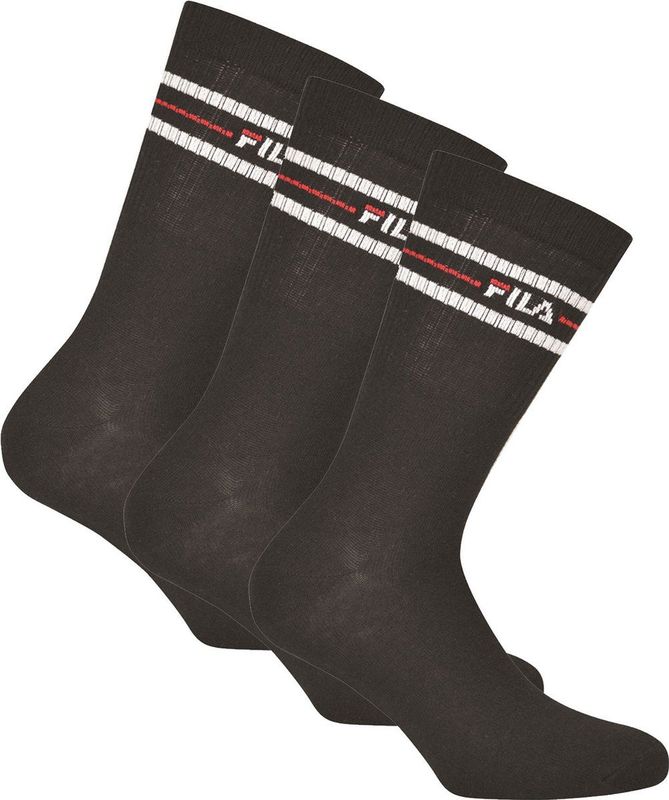 Fila - Lifestyle Plain Socks - Zwart - 3 Paar Huissokken