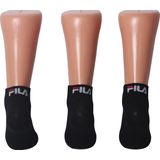 Fila - Quarter - Sokken - Zwart - 3-pack van Katoen Mix