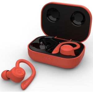 T20 TWS Bluetooth Hooks Wireless Sports Headphones with Charging Box IPX6 Waterproof Noise-cancelling Earphones(Orange)