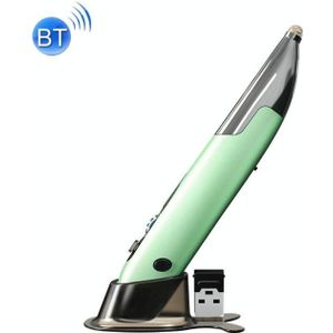 PR-A19 2 4 GHz draadloos opladen Bluetooth Muis pen type glanzende stille muis (groen)