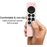 Silicone Protective Case Cover with Rope For Apple TV 4K 4th Siri Remote Controller(Pink)