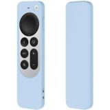 Silicone Protective Case Cover with Rope For Apple TV 4K 4th Siri Remote Controller(Sky Blue)