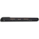 YA870B afneembare Lamshuid textuur ronde keycap Bluetooth toetsenbord lederen hoesje met pensleuf & standaard voor Samsung Galaxy Tab S7 T870 / T875 11 inch 2020 (zwart)