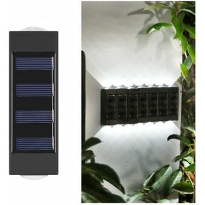 2LED NiMH Solar Wandlamp Outdoor Waterdicht Op en neer Tweekoppige Spotlights (Wit Licht)