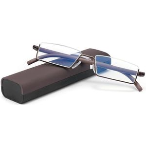 TR90 doorzichtige bril voor senioren met draagbare koffer Lichtgewicht presbyope bril  graad: +2 00