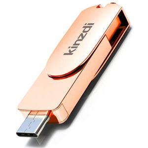 Kinzdi 64GB USB 3.0 + Type-C 3.0 interface Metal Twister Flash Disk V11 (rosgoud)