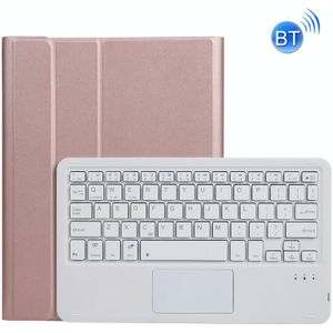 A11-A 2 in 1 verwijderbare Bluetooth-toetsenbord + beschermende lederen tas met touchpad & houder voor iPad Pro 11 2021/2020 / 2018  IPAD AIR 2020 (ROSE GOUD)