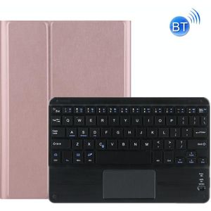 DY-P10-C2 in 1 Verwijderbaar Bluetooth-toetsenbord + beschermende lederen tas met touchpad & houder voor Lenovo Tab P10 10 1 inch (ROSE GOUD)