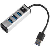 USB tot 4 USB 3.0 Ports Aluminium Hub met schakelaar