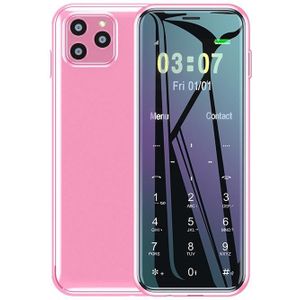 Ulcool v8 kaart mobiele telefoon  1000mAh batterij  1.44 inch  MTK6261D  Ondersteuning Bluetooth  FM  Magic Sound  GSM  Dual Sim (Pink)