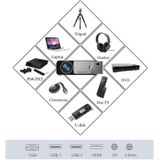 T6 2000ANSI Lumens 1080P LCD Mini Theater Projector  Phone Version  EU Plug(Silver)