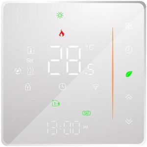 BHT-006GBLW 95-240V AC 16A Smart Home Verwarming Thermostaat voor EU-box  bediening elektrische verwarming met alleen interne sensor en externe sensor & wifi-verbinding