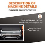 ZJ-8360 USB Auto-cutter 80 mm thermische bonprinter (US-stekker)