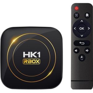 HK1 RBOX-H8S 4K Ultra HD Android 12.0 Smart TV Box met afstandsbediening  Allwinner H618 Quad-Core  4GB+32GB (UK-stekker)
