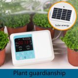 G89456 Solar Intelligent Voice Timing Automatische Bloem Watering Device Lazy Plant Dripper  Specificatie: Dubbele pomp 15 sets 10m buis (wit)