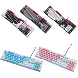ZIYOU LANG K1 104 toetsen Office Punk Glowing Color Matching Bedraad toetsenbord  kabellengte: 1 5 m (roze wit groene as)