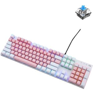 ZIYOU LANG K1 104 toetsen Office Punk Glowing Color Matching Bedraad toetsenbord  kabellengte: 1 5 m (roze wit groene as)