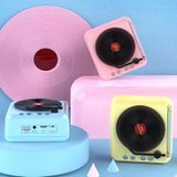 Manovo H3 Macaron Vinyl Platenspeler Bluetooth Speaker Retro Radio Stereo(Geel)