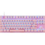 MOTOSPEED CK82 87 Toetsen RGB Tegenlicht Full-key Geen PunchMacro Definitie mechanisch toetsenbord  kabellengte: 1 5 m (Roze Groene as)