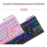 MOTOSPEED CK82 87 Toetsen RGB Tegenlicht Full-key Geen PunchMacro Definitie mechanisch toetsenbord  kabellengte: 1 5 m (Roze Groene as)