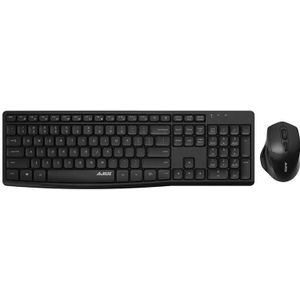 Ajazz A2030W Office Home Wireless Matte Feel Button Mute Keyboard and Mouse Set(Black)
