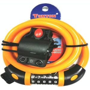 TONYON TY566 Fietsslot Vijfcijferig Code Lock Mountain Bike Bar Wire Lock Single Rim Lock (Oranje)