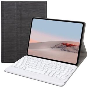 Bluetooth-toetsenbord SFGO boomtextuur Bluetooth-toetsenbord lederen hoes voor Microsoft Surface Go 3/2 / 1 (zwart + zwart) tablettoetsenbord