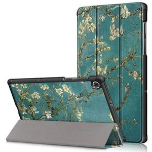 Magnetische Vouw Lederen Stand Tablet Shell Funda Compatibel Met Lenovo Tab M10 HD 2nd Gen Case TB x306f x505 x605 Cover (Color : Plum blossom, Size : Tab M10 TB-X605F L)