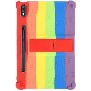 Stand Cover Tablet Siliconen Geschikt for Lenovo Xiaoxin Pad Pro 12.7 ""Tab P12 12.7 inch 2023 TB-371FC Kickstand (Color : Rainbow, Size : For Lenovo Tab P12 12.7)
