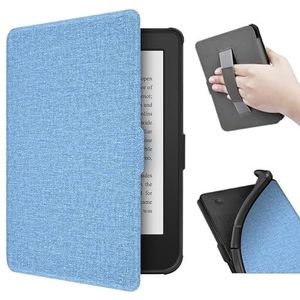 Zachte hoes met draagriem Stoffen Smart Cover Geschikt for Kobo Clara 2E 2022 Magnetische beschermende slanke schaal (Color : Sky blue)