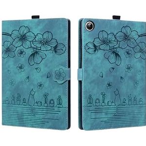 Hoesje Geschikt for Samsung Galaxy Tab A9 Plus 2023 11 Inch Schattig Kat Bloem Reliëf Magnetische Achterkant (Color : Green, Size : For Tab A9 Plus 11"")