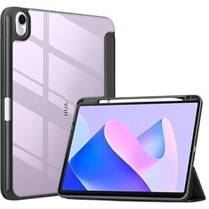 Transparante Terug Tablet Cover Geschikt for Huawei MatePad 11 2023 DBR-W00 DBR-W10 11 Inch Met Potlood Houder Gevallen (Color : Black, Size : For MatePad 11 2023)