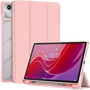 Tablet Geschikt for Lenovo Tab M11/Xiaoxin Pad 2024 Case met Penhouder Opvouwbare Stand Acryl TPU Cover case 11 inch (Color : Pink, Size : For Xiaoxin Pad 2024)