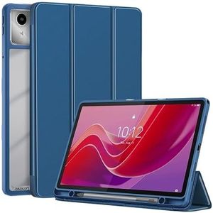 Tablet Geschikt for Lenovo Tab M11/Xiaoxin Pad 2024 Case met Penhouder Opvouwbare Stand Acryl TPU Cover case 11 inch (Color : Dark Blue, Size : For Tab M11 TB330FU)