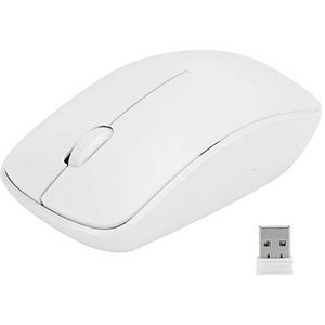 10M Transmissieafstand Wit Plug en Play, Laag stroomverbruik Mini Mouse, Wireless Mouse, voor Office Desktop Laptop(white)