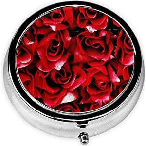 Pillendoos Rose (6) Ronde Pillendoos 3 Compartiment Geneeskunde Pil Organizer Leuke Pil Organizer Draagbare Reizen Pillendoos Geneeskunde Vitamine Kabeljauw Leverolie Opbergdoos Unieke Gift Organizer