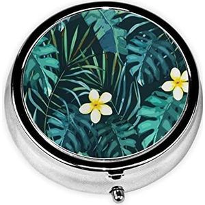 Pillendoos Hawaiiaanse ronde pillendoos 3 compartiment geneeskunde pil organisator schattige pillenorganisator draagbare reizen pillendoos geneeskunde vitamine kabeljauw leverolie opbergdoos unieke