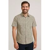 Frivilin - Overhemd - Gebroken Wit met Groene Print - Viscose - Korte Mouw