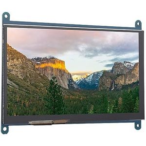 Touchscreen-monitor voor, 7 '' LCD HDMI capacitief touchscreen met HD 1024x600 ultraheldere resolutie, USB HDMI draagbare monitor capacitief display voor Win7/8/10-systeem