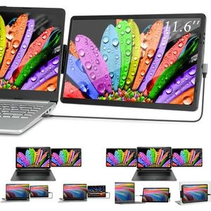 Laptopschermverlenger, 11,6 inch draagbare monitor voor laptopmonitorverlenging, dubbele monitor voor laptops, USB C/HDMI Plug and Play draagbaar display, compatibel met Windows/Mac/Switch