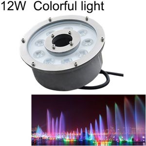 12 w landschap kleurrijke kleur veranderende ring LED aluminiumlegering onderwater fontein licht (kleurrijke)