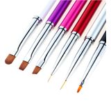 Nail Brush Kleur schilderij Flower Carving Pen Pull Pen Light Therapy Gel Pen Platte hoofd pen nagelpen (Rose Red)