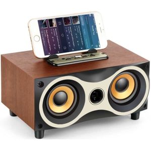 Draagbare houten draadloze speaker subwoofer stero Radio FM Desktop Bluetooth Speakers