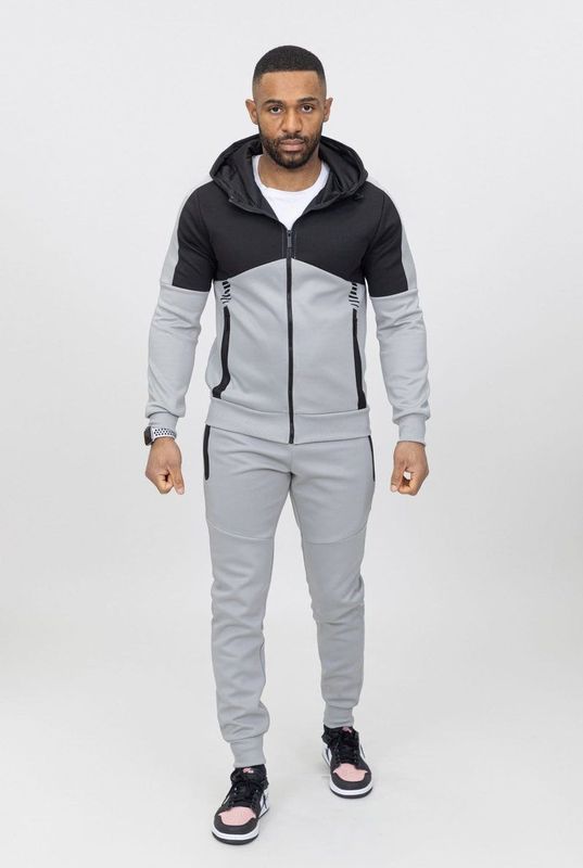 Zayne Milano - Heren Joggingspak - Grijs met Zwart - Style-Italie
